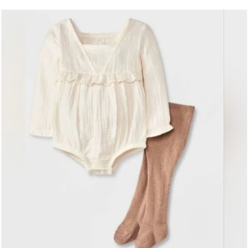 Cozy Cream Long-Sleeve Baby Bodysuit